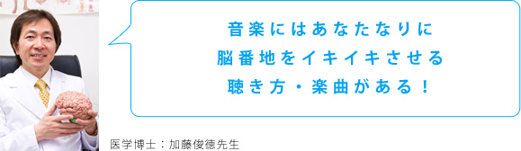 音楽にはあなたなりに脳番地をイキイキさせる聴き方・楽曲がある！