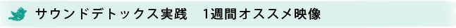 サウンドデトックス実践　1週間オススメ映像