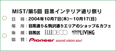 MIST・第五回　目黒インテリア通り祭り