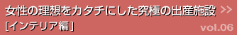 女性の理想のカタチにした究極の出産施設 [インテリア編] >>